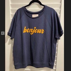 ban.do Womens Short Sleeved Bonjour Sweatshirt - Size XL